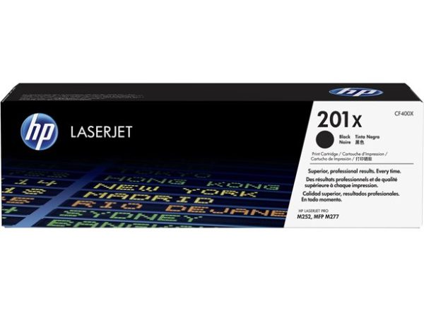 CF400X Lézertoner Color LaserJet Pro M252, M277 nyomtatóhoz, HP 201X, fekete, 2,8k