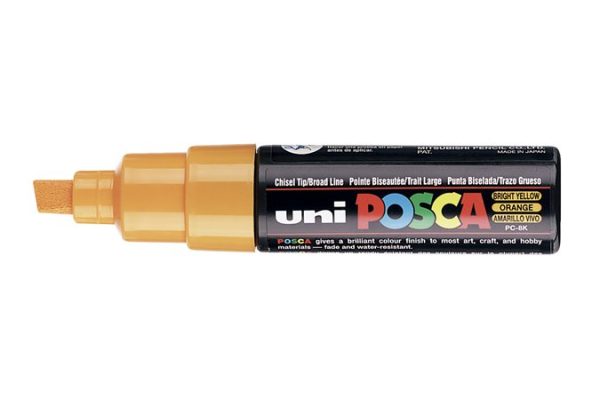 Dekormarker, 8 mm, UNI "Posca", ragyogó sárga