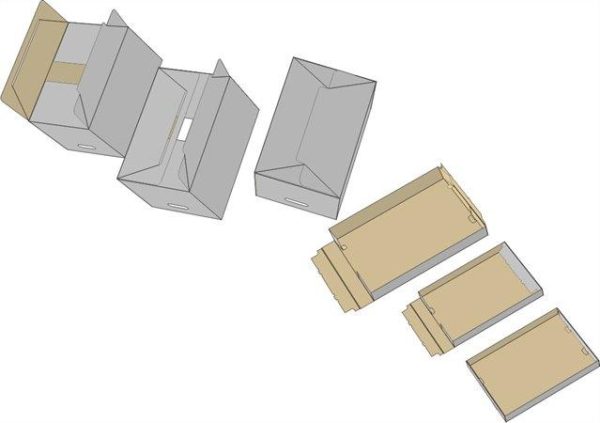 Archiválókonténer, levehető tető, 545x363x317 mm, karton, DONAU, kék-fehér - Image 2