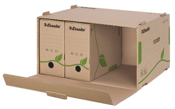 Archiválókonténer, újrahasznosított karton, előre nyíló, ESSELTE "Eco", barna - Image 2