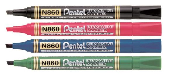 Alkoholos marker, 0,6-4,5 mm, vágott, PENTEL "N860", kék - Image 2