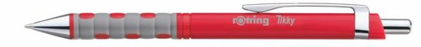 Golyóstoll, 0,8 mm, nyomógombos, piros tolltest, ROTRING "Tikky", kék