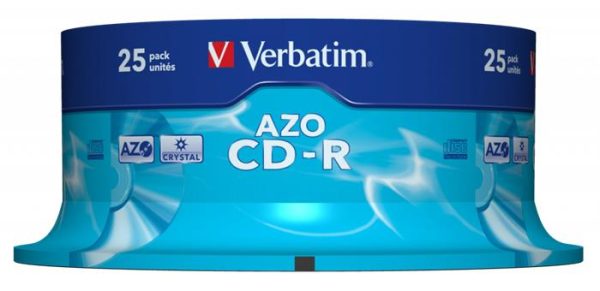 CD-R lemez, Crystal bevonat, AZO, 700MB, 52x, 25 db, hengeren VERBATIM "DataLife Plus" - Image 2