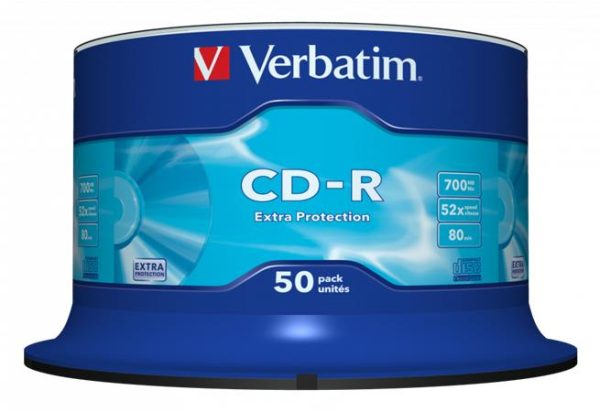 CD-R lemez, 700MB, 52x, 50 db, hengeren, VERBATIM "DataLife" - Image 2