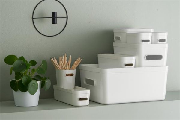 Műanyag tárolódoboz, 1,3 liter, SMARTSTORE "Compact Slim", fehér - Image 2