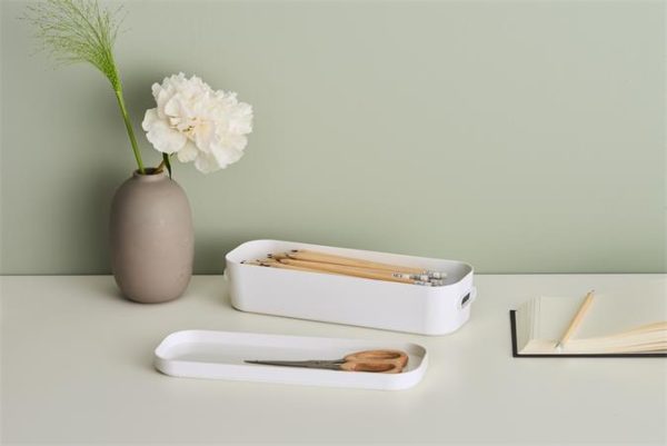 Műanyag tárolódoboz, 1,3 liter, SMARTSTORE "Compact Slim", fehér - Image 3