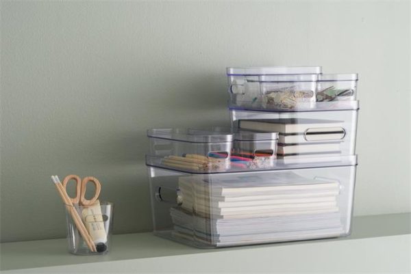 Műanyag tárolódoboz, 1,3 liter, SMARTSTORE "Compact Clear Slim", átlátszó - Image 4