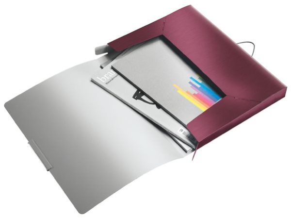 Gumis mappa, 30 mm, PP, A4, LEITZ "Style Jumbo", gránátvörös - Image 3