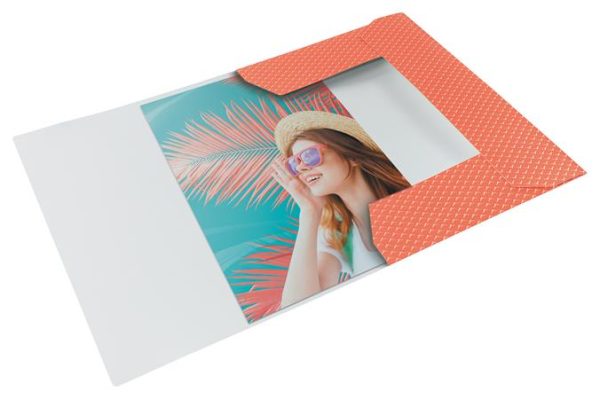 Gumis mappa, karton, A4, ESSELTE "Colour`Breeze", korall - Image 2