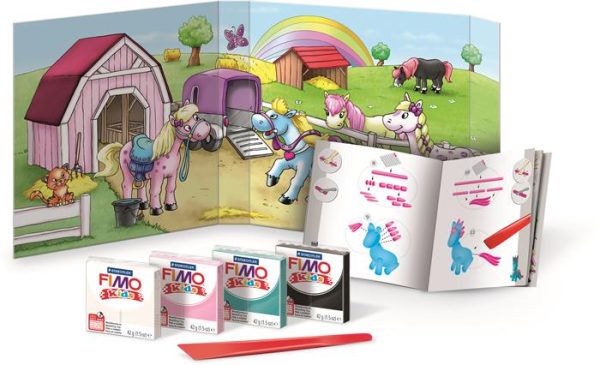 Gyurma készlet, 4x42 g, égethető, FIMO "Kids Form & Play", pónik - Image 2