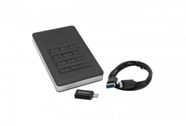 2,5" HDD (merevlemez), 2TB, USB 3.1, jelszavas titkosítás, VERBATIM "Secure Portable", fekete - Image 2