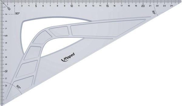 Háromszög vonalzó, műanyag, 60°, 26 cm, MAPED "Geometric" - Image 2