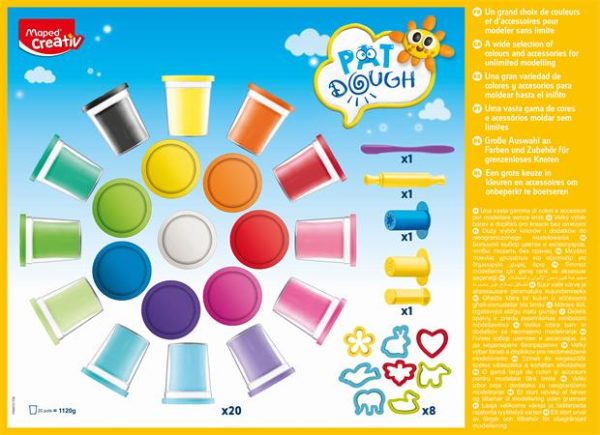 Gyurma és formázó készlet, 32 darabos, MAPED CREATIV "Pat Dough" - Image 3