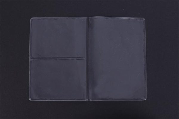 Igazolványtartó, osztott tok, PVC, átlátszó