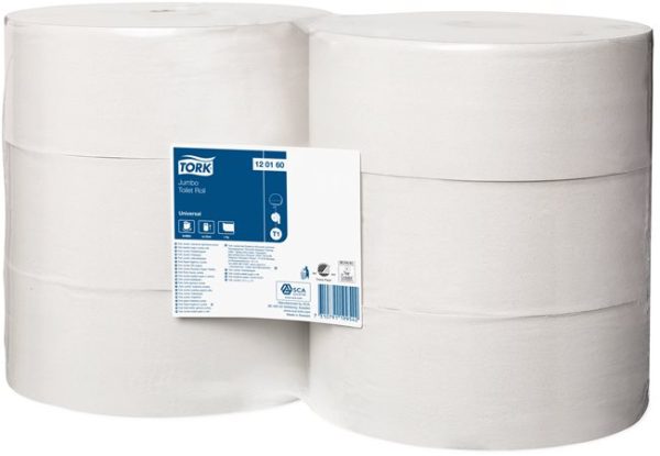 Toalettpapír, T1 rendszer, 1 rétegű, 26 cm átmérő, Universal, TORK "Jumbo", fehér - Image 2