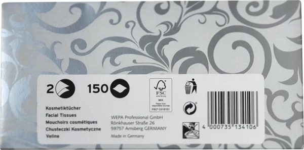 Kozmetikai kendő, 2 rétegű, 150 lapos, "Satino by Wepa" - Image 2
