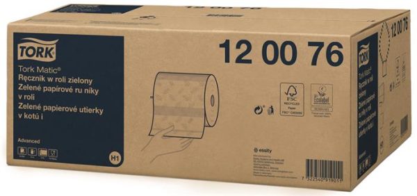 Kéztörlő, tekercses, 2 rétegű, H1 rendszer, Advanced, TORK "Matic", zöld - Image 2