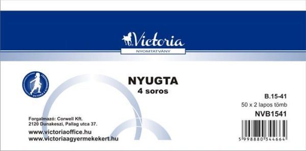 Nyomtatvány, nyugta 4 soros, 50x2, VICTORIA PAPER "B.15-41", 20 tömb/csomag - Image 3