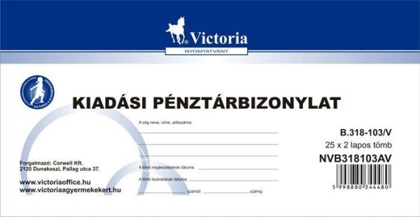 Nyomtatvány, kiadási pénztárbizonylat, 25x2, VICTORIA PAPER "B.318-103", 10 tömb/csomag - Image 2
