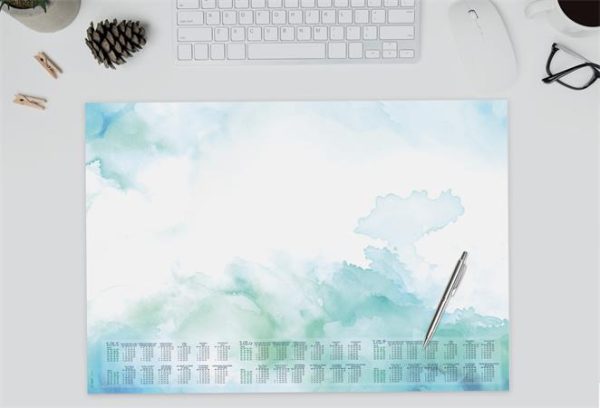 Könyökalátét, 595x410 mm, 3 éves és heti tervezővel, SIGEL "Watercolor Sea" - Image 3