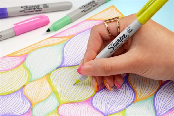 Alkoholos marker, 0,5 mm, kúpos, SHARPIE "Ultra Fine Point", sárga - Image 3