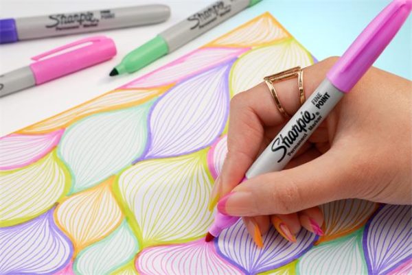 Alkoholos marker készlet, 1 mm, kúpos, SHARPIE "Fine Point", 4 különböző pasztell szín - Image 2