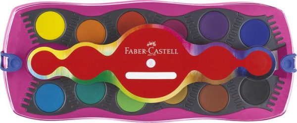 Vízfesték, 12 darabos, összeilleszthető, csillámmal és matricával, FABER-CASTELL, unikornis - Image 2