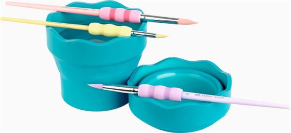 Ecsettál, műanyag, FABER-CASTELL "Click&Go", türkiz - Image 5