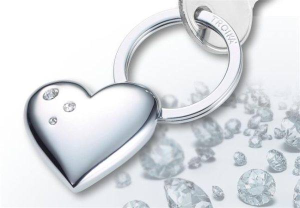 Kulcstartó, SWAROVSKI® kristályokkal, TROIKA, "Girls best friends" Shiny - Image 3