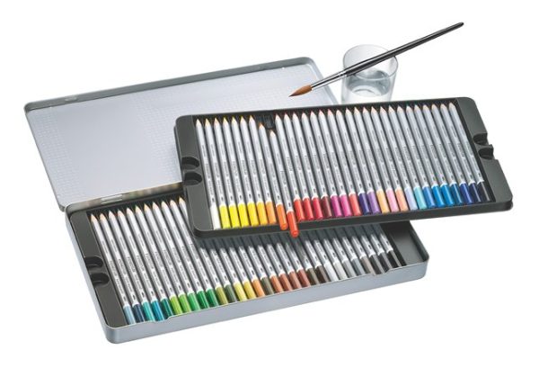 Akvarell ceruza készlet, hatszögletű, fém doboz, STAEDTLER "Karat® aquarell 125", 60 különböző szín - Image 3