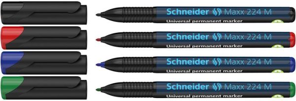 Alkoholos marker készlet, OHP, 1 mm, SCHNEIDER "Maxx 224 M", 4 különböző szín - Image 2