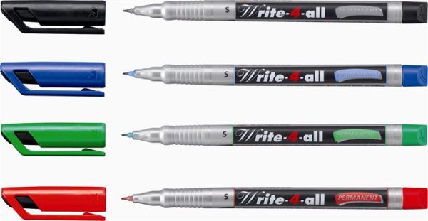 Alkoholos marker, 0,4 mm, kúpos, STABILO "Write-4-all", kék - Image 2