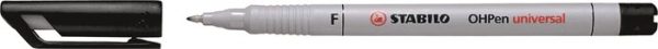 Alkoholmentes marker, OHP, 0,7 mm, STABILO "OHPen F", fekete - Image 2