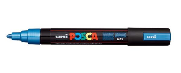 Dekormarker, 1,8-2,5 mm, UNI "Posca PC-5M", metálkék - Image 2