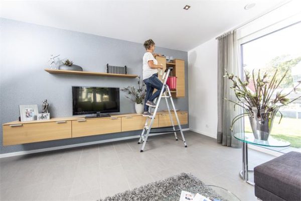 Állólétra, 5 lépcsőfokos, alumínium, KRAUSE "Safety" - Image 6