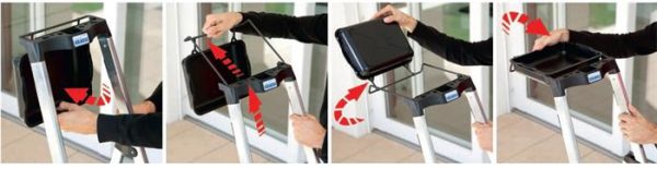 Állólétra, 5 lépcsőfokos, alumínium, Multigrip-system, KRAUSE "Secury" - Image 2