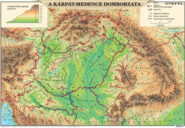 Könyökalátét, kétoldalas, STIEFEL "Magyarország domborzata/ Kárpát medence domborzata " - Image 2